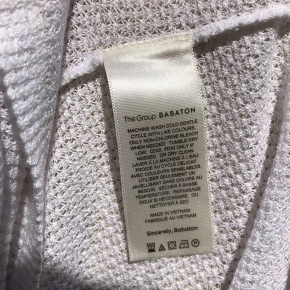 Babaton White Textured V Neck Sweater XS - Picture 4 of 5